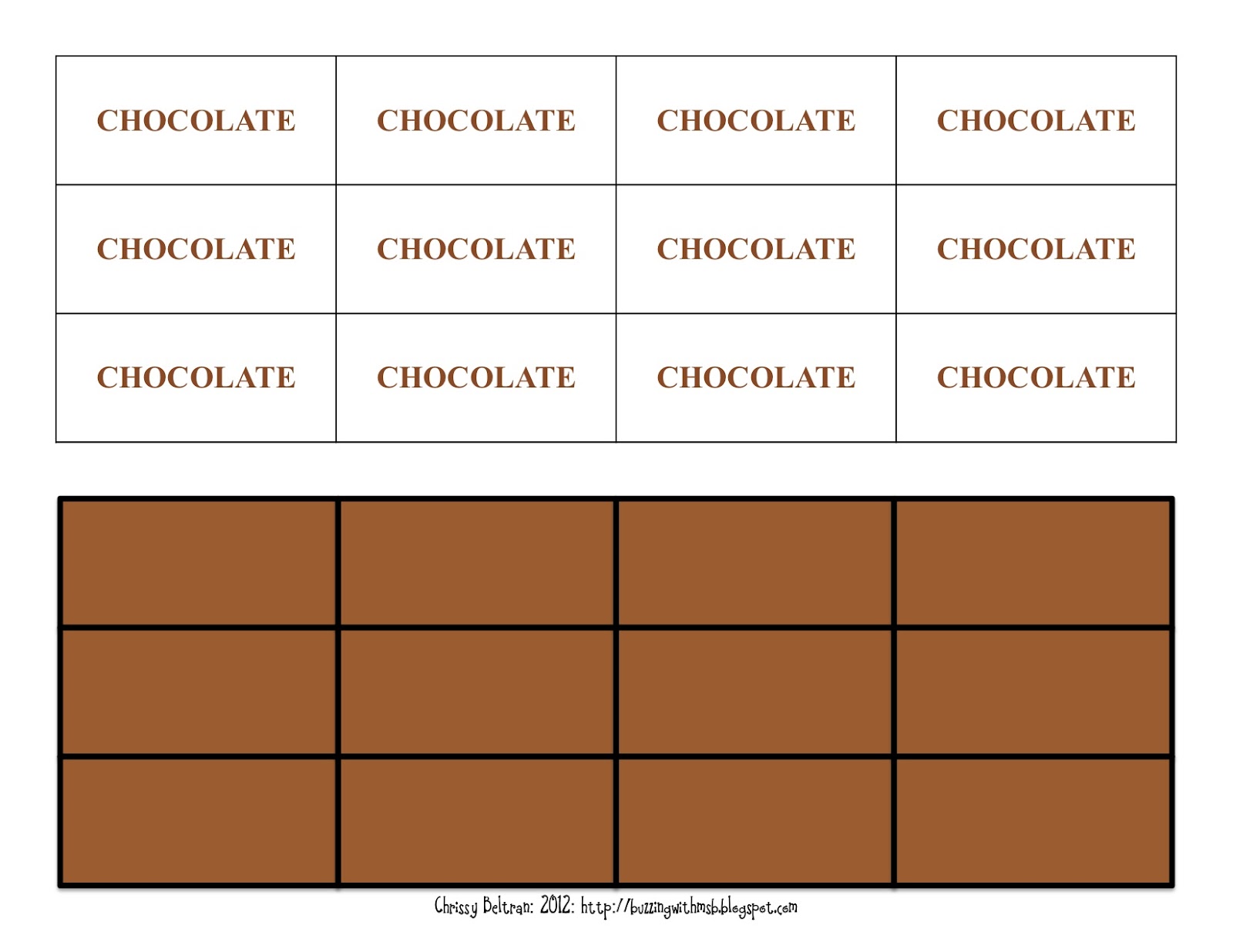 3-6 Free Resources: Hershey's Fraction Book: Chocolate Pieces
