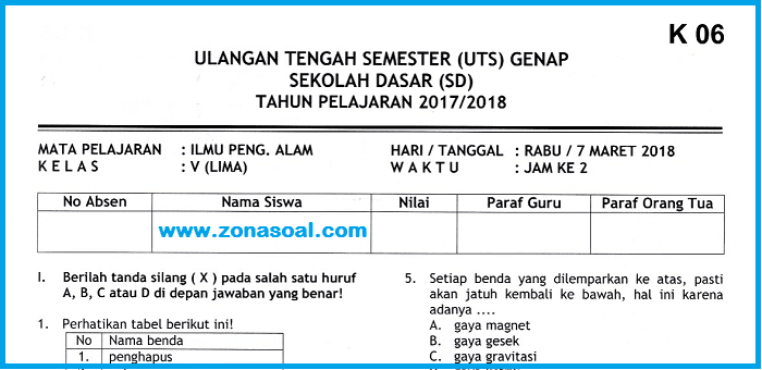 Soal Ipa Untuk Sd Kelas 5 Semester 2 Materi Pelapukan