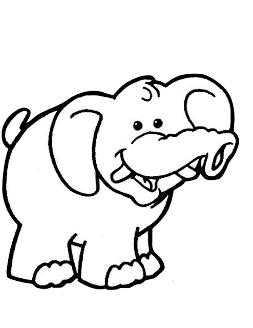 Image of an elephant for coloring