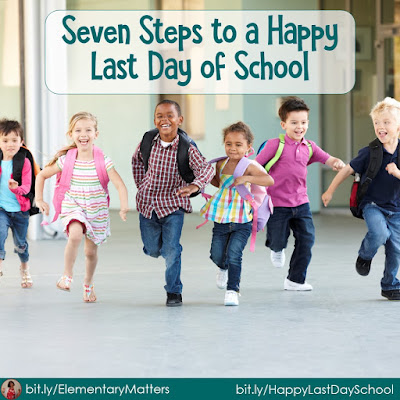Seven Steps to a Happy Last Day of School - Part 1: Read your favorite book! This post includes a freebie to share with parents about helping children at home with literacy skills.