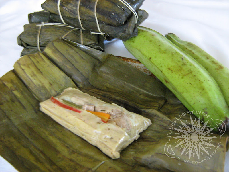 Cocina Costarricense tamales de plátano verde