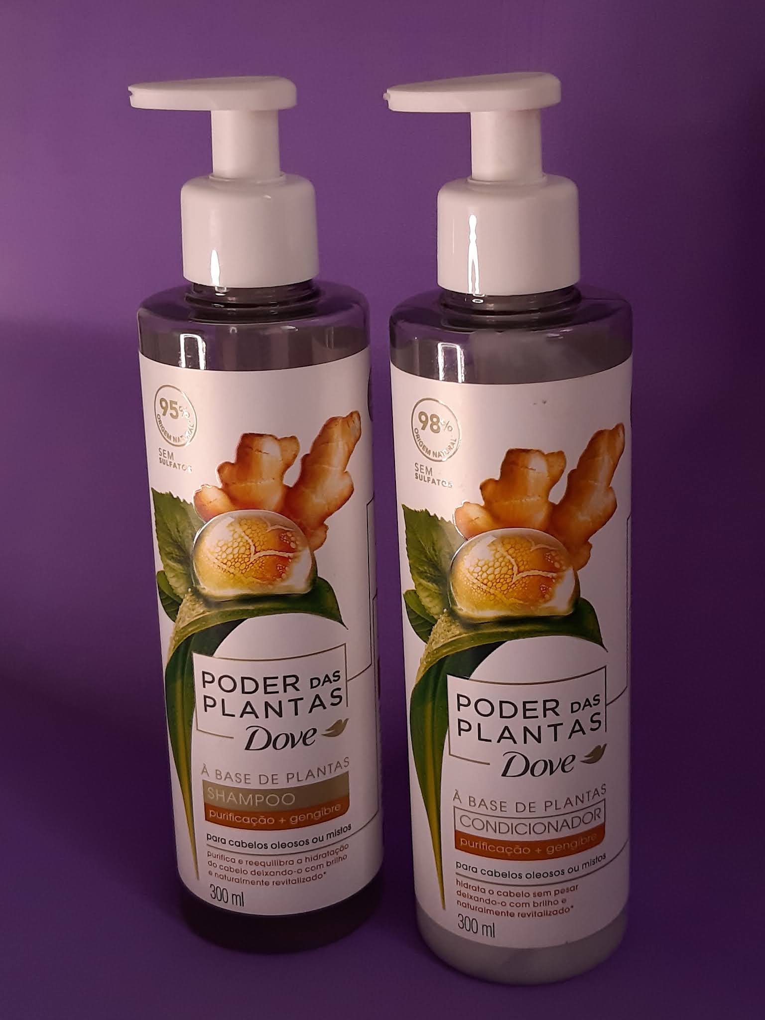 Shampoo e Condicionador Dove Poder das Plantas Purificação + Gengibre