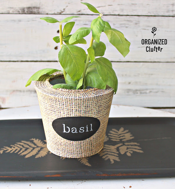 Easy and Decorative Herb Pot Upcycles #Potsox #chalkboardlabels #stencil #crafting #dollargeneral #herbpots