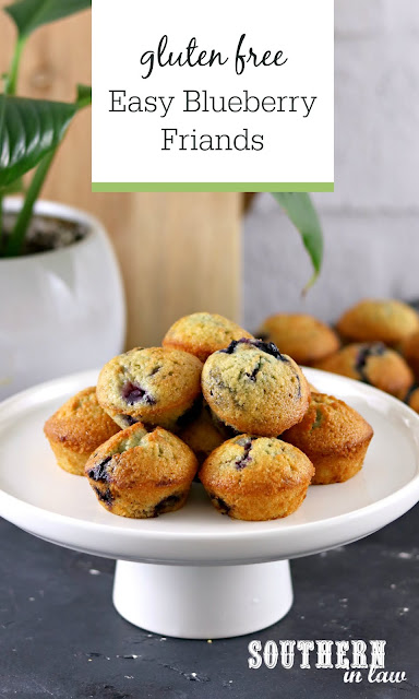 Easy Blueberry Friands Recipe - simple dessert recipes, quick, one bowl, frozen blueberries