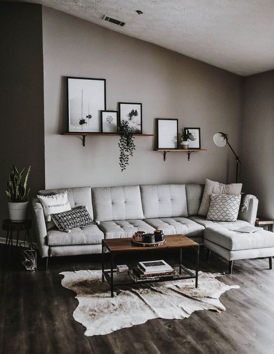 cute grey living room interior design