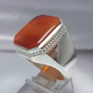 Brown Aqeq Silver Jewellery Mans Fashion Ring.