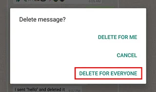 كيفية حذف رسالة الواتساب بعد إرسالها في الآندرويد: