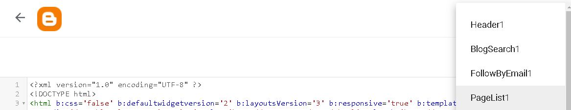 pilih page list pilih widget page list