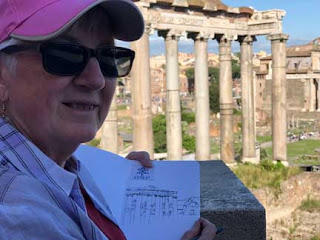 Wendy sketching in the Roman Forum