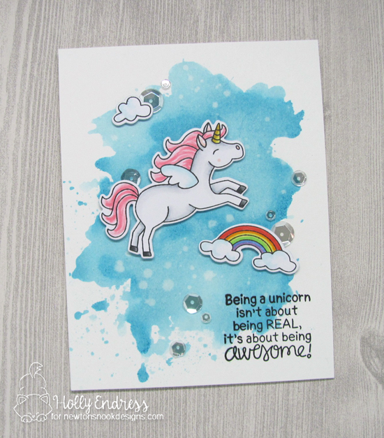 Unicorn Card by Holly Endress | Believe in Unicorns Stamp Set by Newton's Nook Designs #newtonsnook