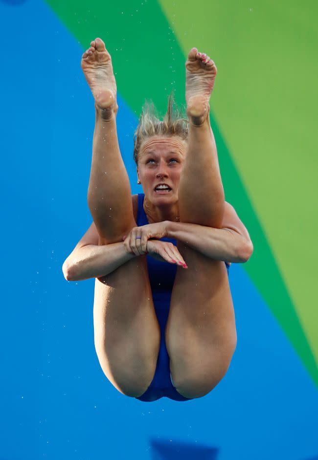 Female Divers Beautiful Feet and Calves.