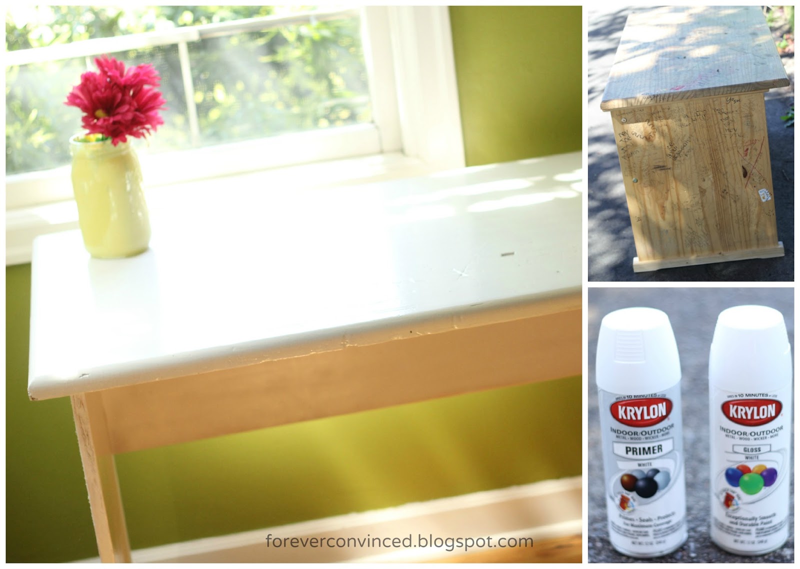 Forever Convinced Summer of something new DIY spray painted desk {so