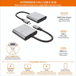 HyperDrive 3 in 1 USB C hub