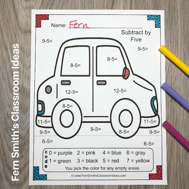 Click Here to Downlead This Color By Number Addition, Subtraction, Multiplication, and Division Transportation Printables Resource Bundle for Your Classroom Today!