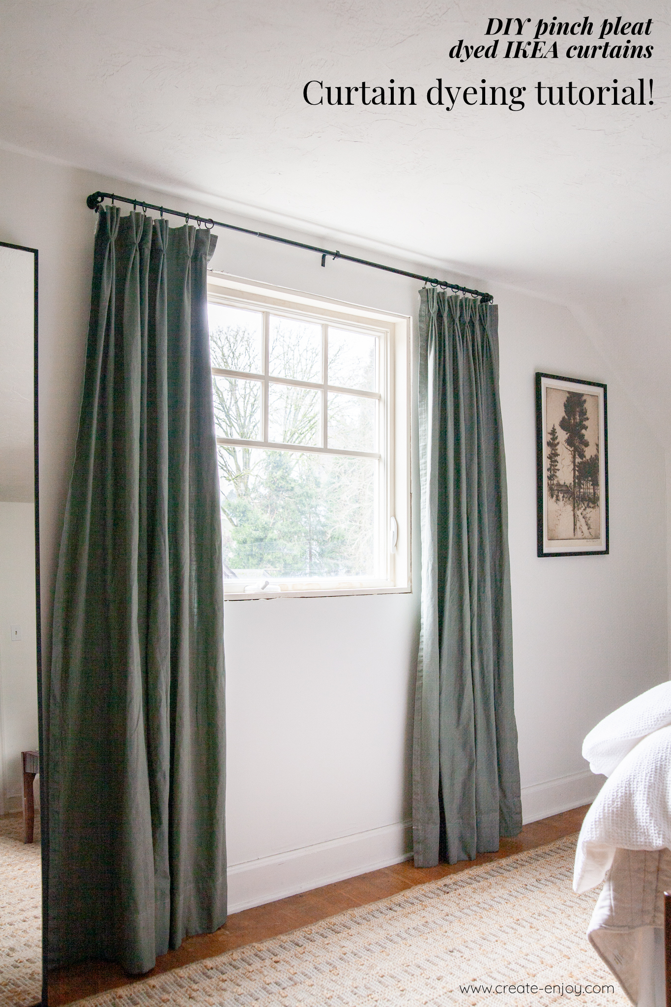 DIY pinch pleated curtain dyeing tutorial! / Create / Enjoy