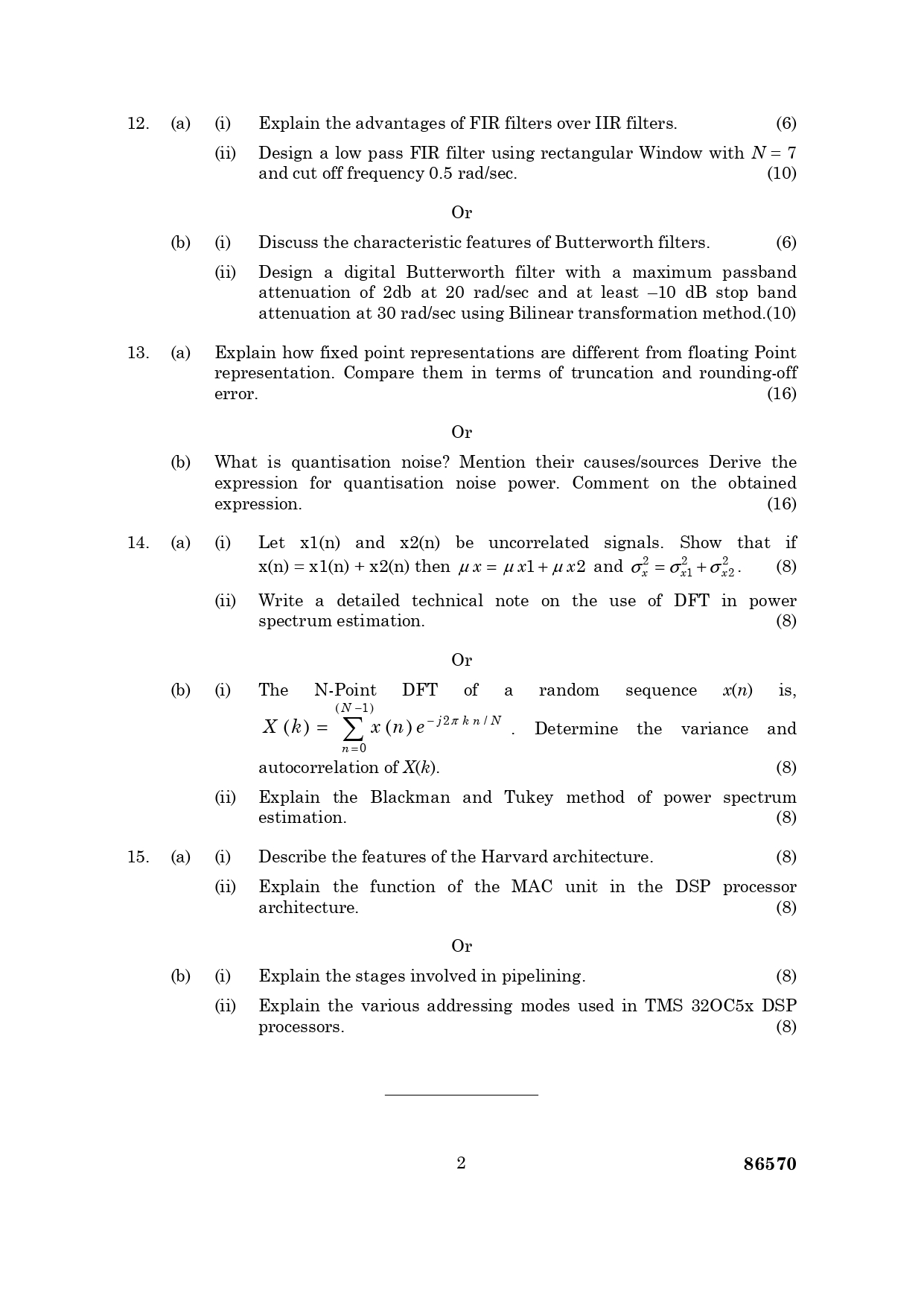 Anna University EC 1302 — DIGITAL SIGNAL PROCESSING For Electronics and