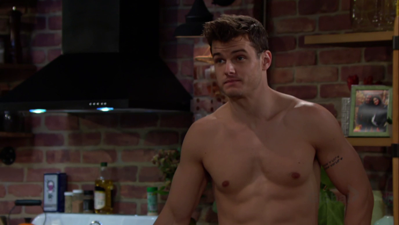 Michael Mealor shirtless in The Young & The Restless.