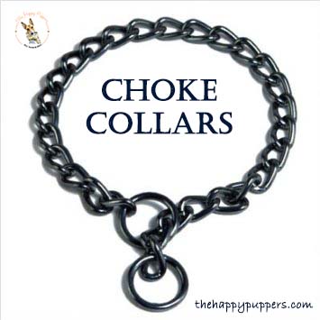 Choke collars can hurt the dog if pulls too hard