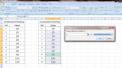 how to do conditional formatting equal to in excel