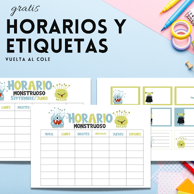 HORARIOS, etiquetas, descargar, gratis, mary poppins, mosntruos, wild west, hadas, unicornio