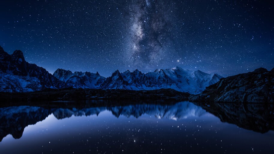 7680x4320 Starry Night Sky Near Lake 8k Wallpaper Hd Nature 4k ...
