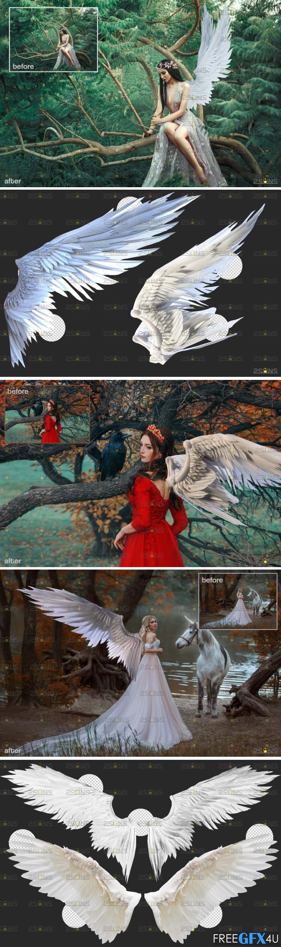 Realistic White Angel Wings Photoshop