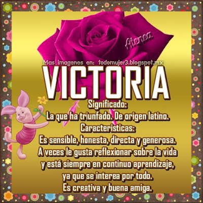 Todo Mujer SIGNIFICADO DEL BELLO NOMBRE DE VICTORIA todo-mujer-significado-del-bello-nombre-de-victoria