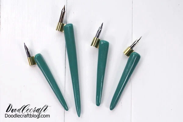 Faux Greenstone Resin Oblique Calligraphy Pen DIY