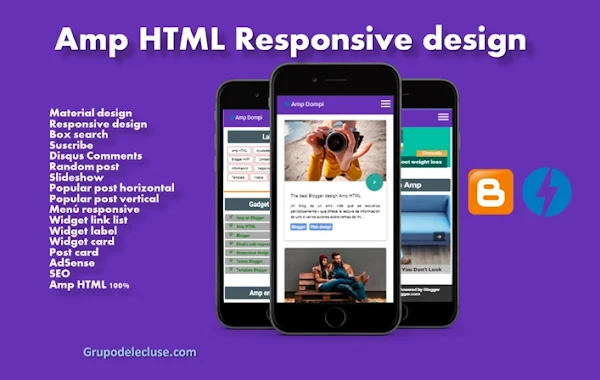 Amp HTML Blogger Template - Free Template AMP Dompi