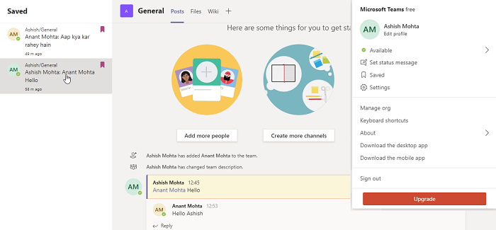 Read all saved messages in Microsoft Teams