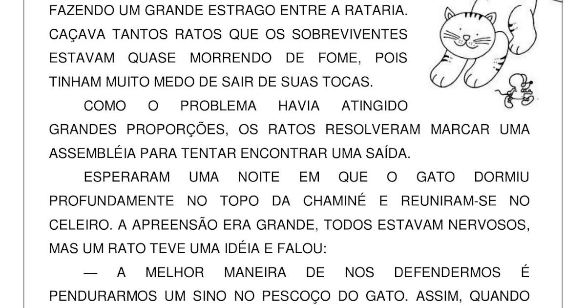 Texto e Atividade Assembleia Geral Dos Ratos (Fábula) PDF Grátis INDAGAÇÃO Texto e Atividade Assembleia Geral Dos Ratos (Fábula) PDF Grátis INDAGAÇÃO