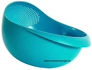  Atman Plastic Rice Fruits Vegetable Noodles Pasta Washing Bowl and Strainer 