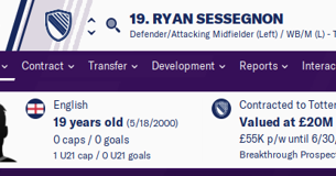 Fm20 Wonderkid Ryan Sessegnon Fm Blog