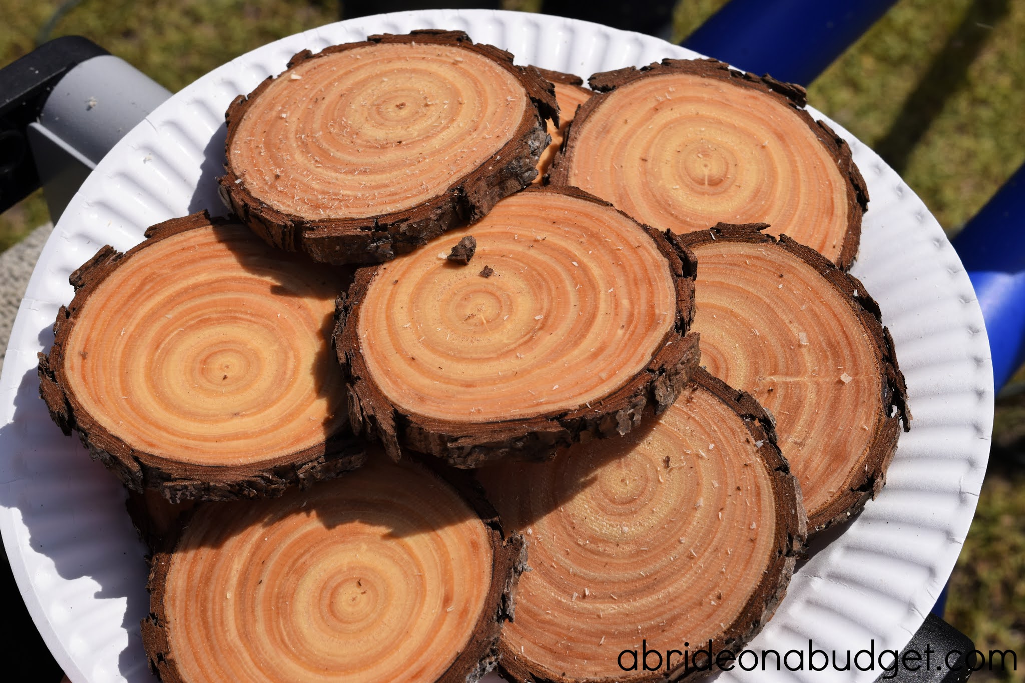 A Bride On A Budget DIY Wooden Coasters Wedding Favors