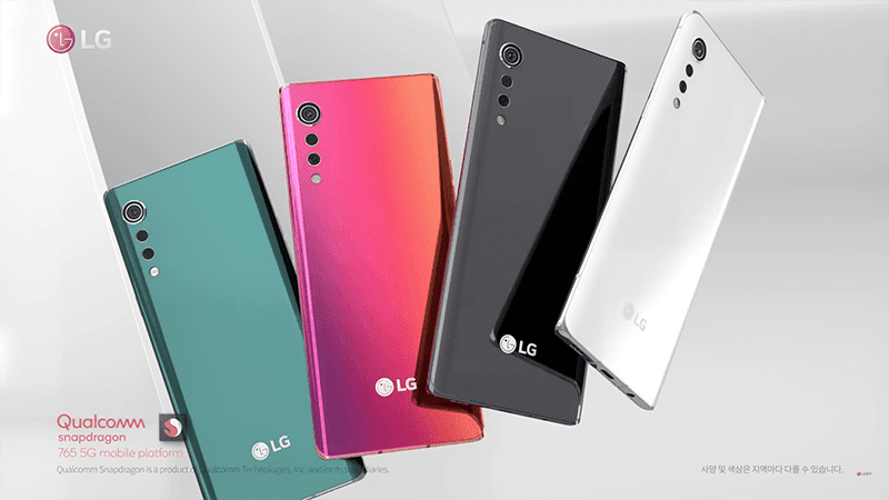 Different colors of the LG Velvet