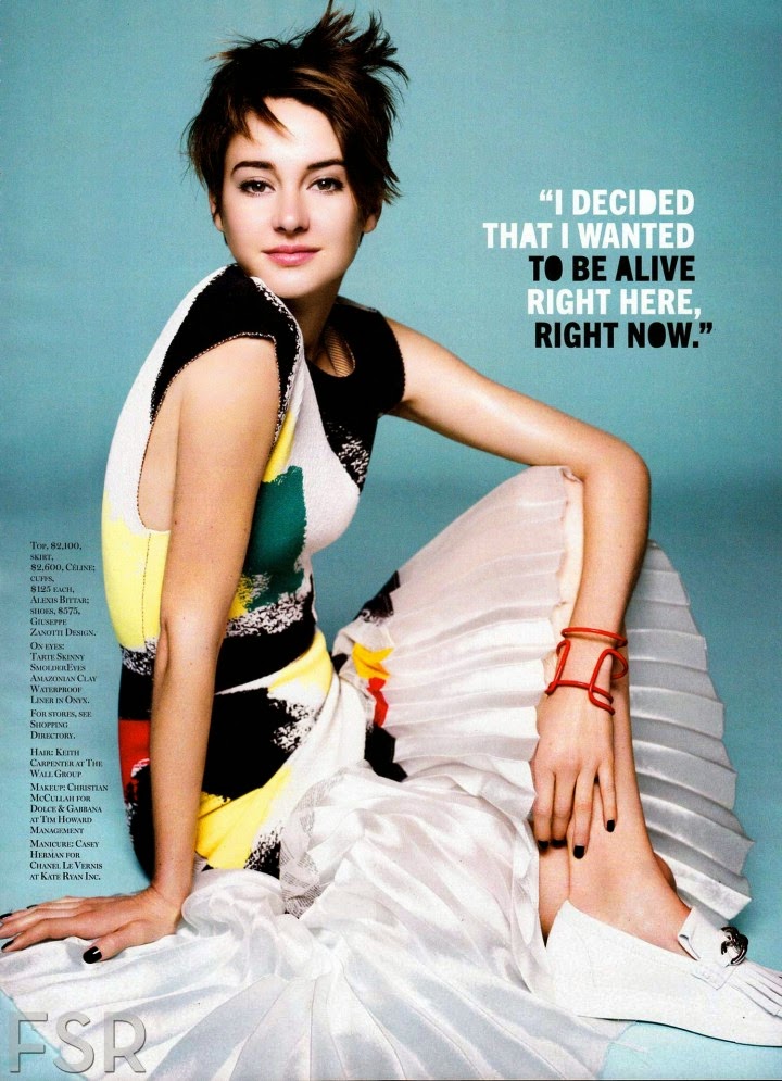 Shailene Woodley is sporty chic for the Marie Claire US April 2014 edition