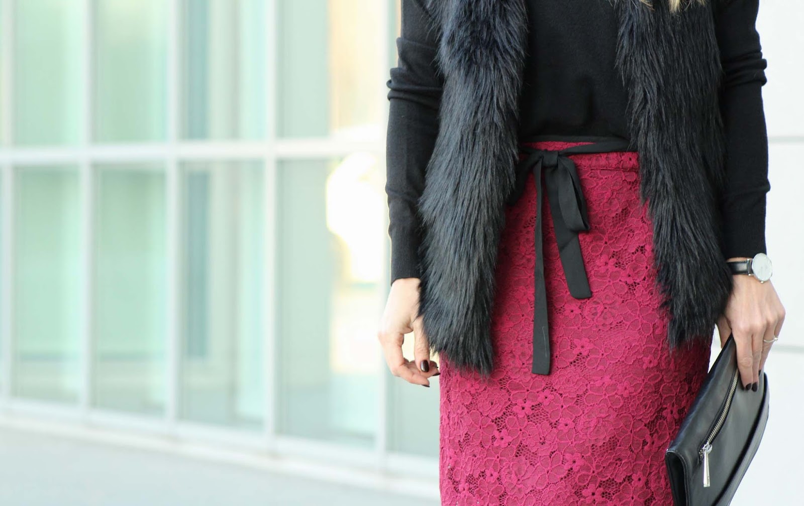 Eniwhere Fashion - Burgundy skirt Coto Privado
