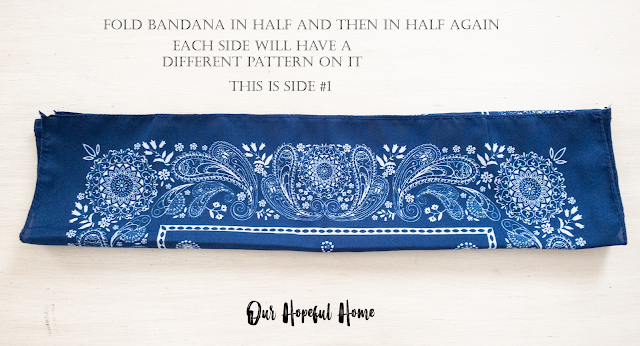 folded blue white paisley bandana