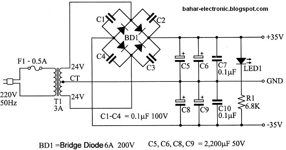 Cara Membuat Power Supply Simetris Power Amplifier