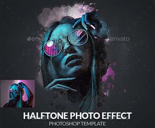 Halftone Photo Effect PSD Template