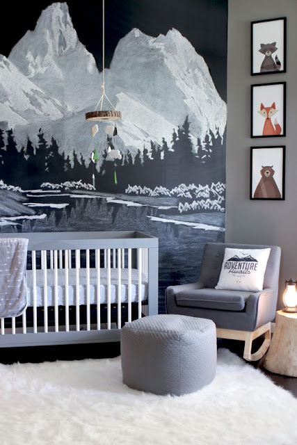 mountain house, mountain, góry, pokój, room, Pokój dla dziecka, print, art, design, natural, boy, kids room, minimalistic, fototapeta, photowall, wall, 