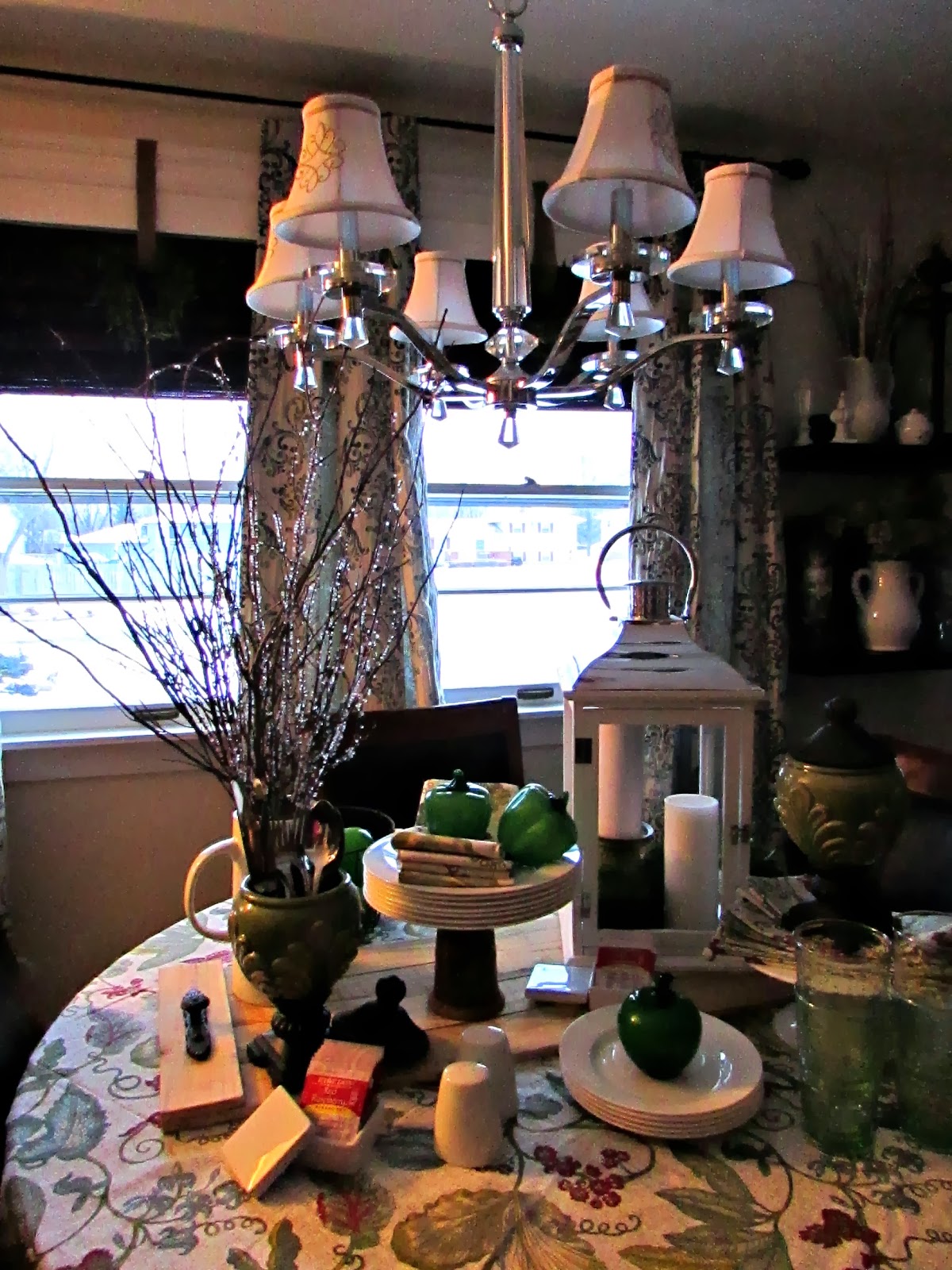 Morning Light ~ Green and White Dishes Tablescape