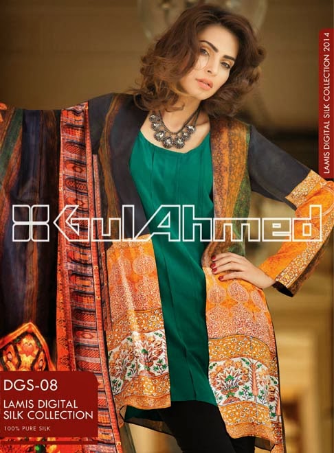 Gul Ahmed Lamis Digital Silk Collection 2014 With Price