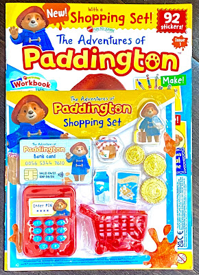 Issue 1 The Adventures of Paddington magazine The front cover of Issue 1 of Paddington Magazine with toys attached