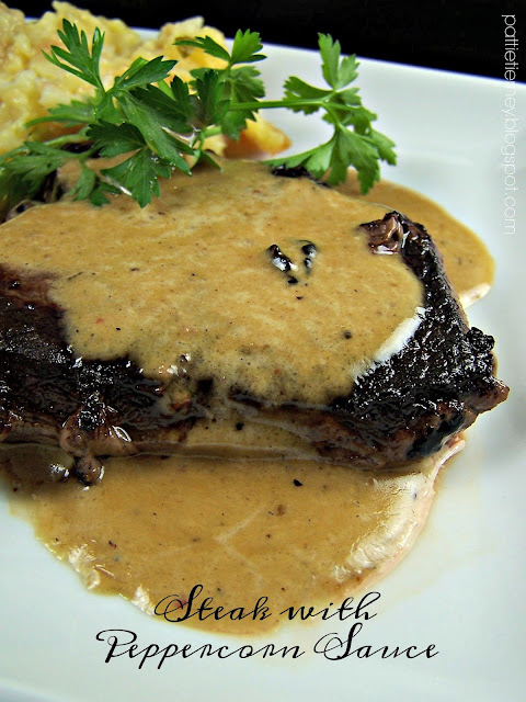 Olla-Podrida: Steak with Peppercorn Sauce