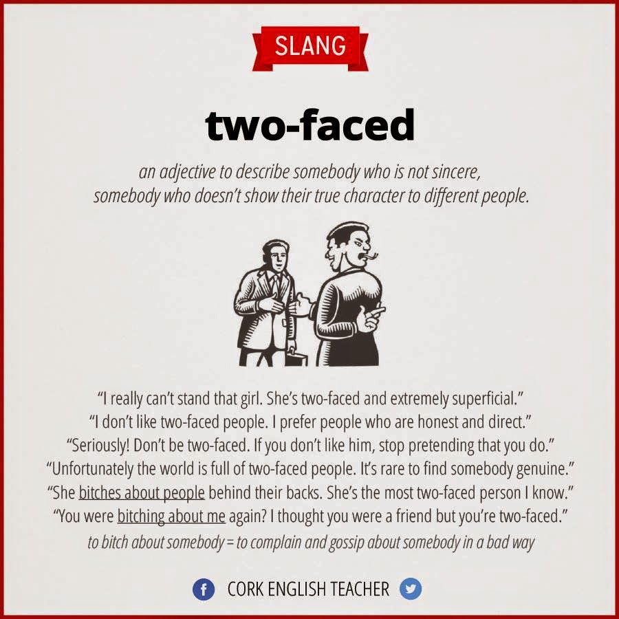 English is FUNtastic Meaning of the Slang "Twofaced"