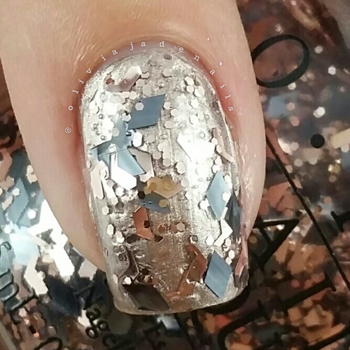 OPI Two Wrongs Don't Make A Meteorite swatched by Olivia Jade Nails