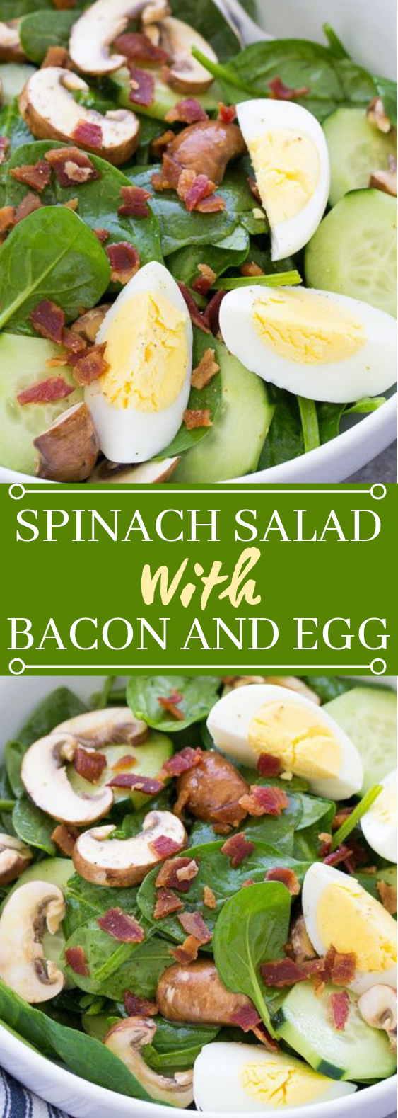 Spinach Salad with Bacon and Eggs #healthy #lunch