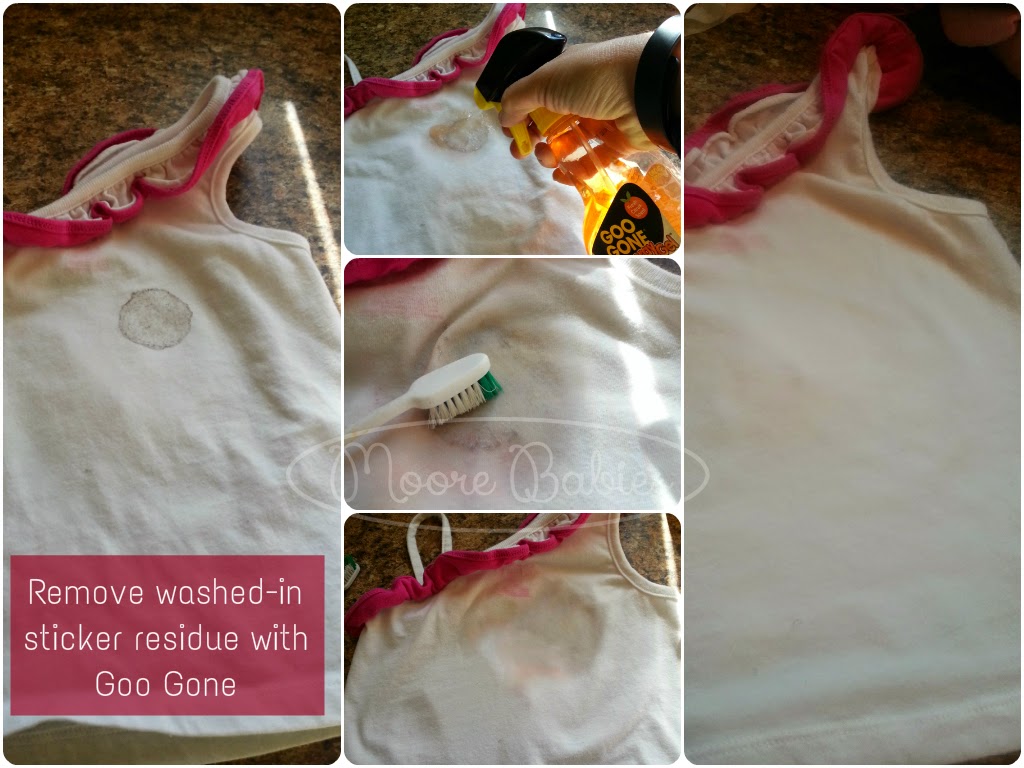 Moore babies: PSA ::. Remove washed-in sticker residue
