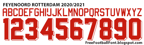 pave Eksamensbevis mastermind Free Football Fonts: Feyenoord Rotterdam 2020/2021 Away Adidas Font